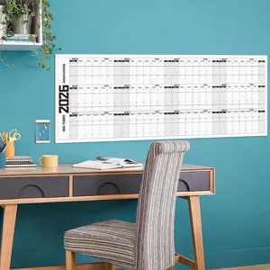 Planificador de Pared Anual 2026 Calendario Borrable Gran Horario Mensual Pegatina de Pared