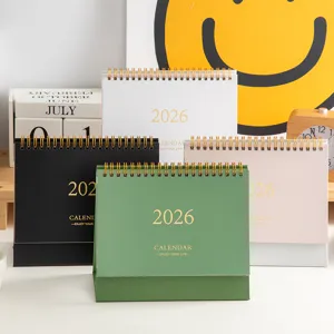 2026 desktop calendar, minimalist Morandi color planner, English office memo schedule book.