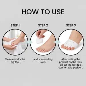 Separatore di dita in silicone bianco per la cura quotidiana dei piedi immagine di dettaglio.