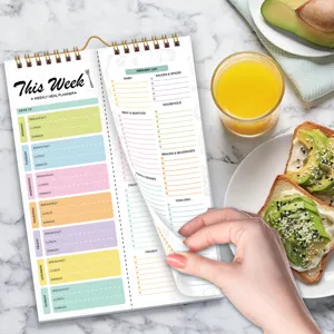 Spiral Weekly Meal Planner Notebook Daily Schedule Organizer Notepad Dietary Food Diary Journal For Office School
