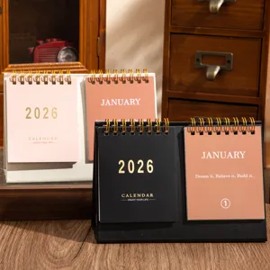 2026 desk calendar dual ring minimalist English daily planner office desktop decor setup.