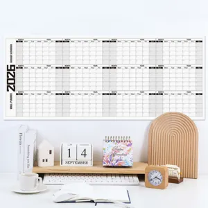 Gran Calendario de Pared 2026 Planificador Anual Oficina Decoración Inglés Cuadrícula