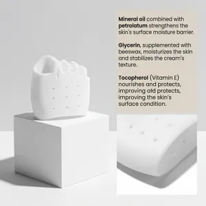 Dispositivo per la cura delle dita in silicone con fori di ventilazione e struttura morbida.