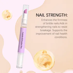 Detailed view of the portable cuticle oil pusher pen, designed for daily nail moisturizing.