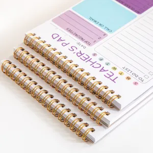 Lehrer Planer Notizbuch mit Spiralbindung, Tagesplaner und To Do Liste für Büro und Schule.