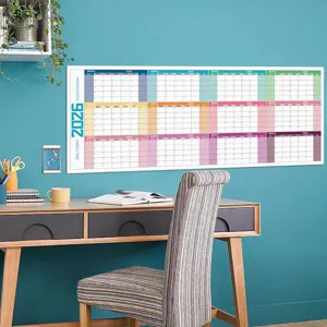 Calendario de pared 2026 planificador anual borrable para oficina y organización total