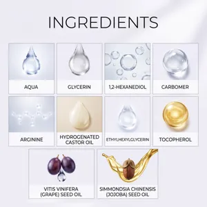 Detailed infographic showing natural nourishing ingredients and plant oils for nail care pen.