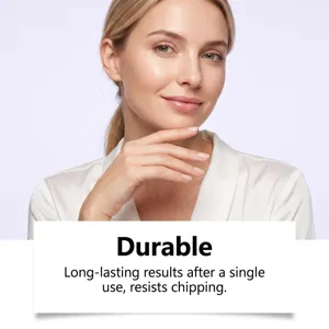 Nail cuticle care pen detail showing model hands and long-lasting nail protection results.