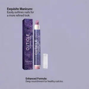 Cuticle pusher pen with nourishing formula for easy nail contouring and neat care.