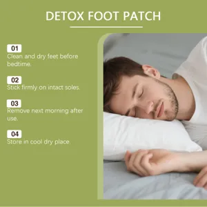 Parche detox para pies para el cuidado nocturno, sueño relajante y bienestar diario general.