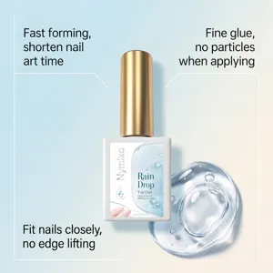 Nymixa nail gel top coat, fast forming professional liquid polish for long lasting manicure style.