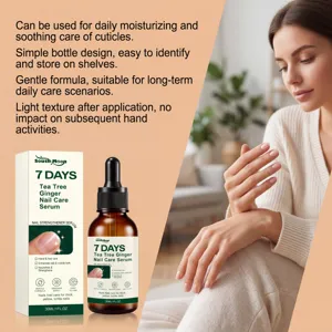 Detailed view of South Moon 7 days tea tree nail care serum bottle and packaging box.