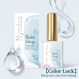 Nymixa Rain Drop Nail Top Coat Gel 10ml Glossy Protection Long Lasting Anti-Fade Detail