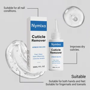 Nymixa cuticle remover gel for soft hands and feet nail care, gentle formula 30ml bottle.