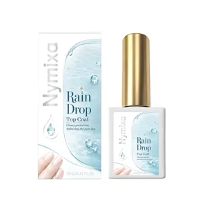 Nymixa Rain Drop Nail Top Coat Gel 10ml Glossy Protective Clear Polish Bottle with Box