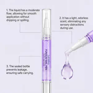 LANISKA nail care pen detail showing smooth liquid flow, brush tip and leakproof bottle design.