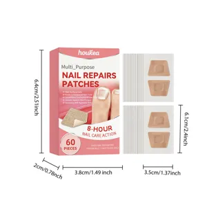 HOUKEA nail repair patches 60 pieces breathable natural fit nail care treatment strips.