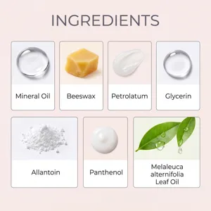 Detailed ingredients infographic for nail care patches, highlighting nourishing natural components.