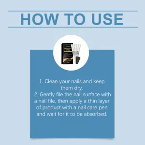 Detail view showing step by step instructions and product features for nail care set.