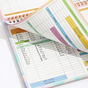 B5 financial planner budget notebook daily weekly expense tracker spiral journal detail view