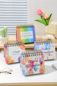 2027 English Desktop Calendar Inspirational Daily Planner Cute Spiral Desk Decor For Women