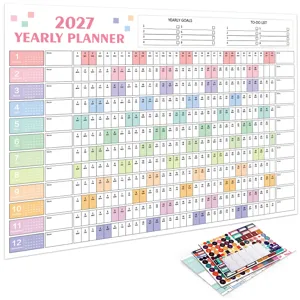 2027 English Yearly Planner Calendar Minimalist Desktop Wall Hanging Calendar Daily Schedule Planner Office Home Decor