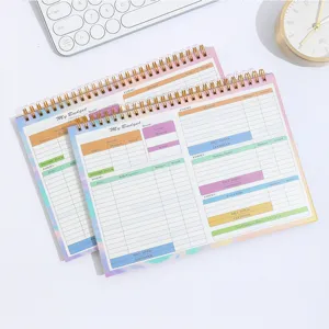 Detailed view of spiral budget planner notebook for financial planning and expense tracking.