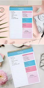 Minimalist English Daily Planner Spiral Notebook Time Management Schedule Memo Pad Detail