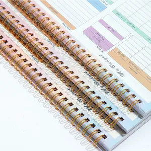 B5 spiral budget planner and financial notebook for daily and monthly income expense tracking.