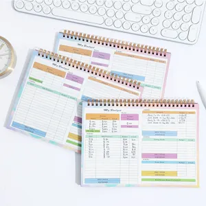 B5 daily weekly budget planner spiral notebook for financial expense planning and tracking.