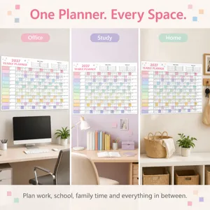 2027 yearly wall planner calendar minimalist schedule organizer for office study and home decor.