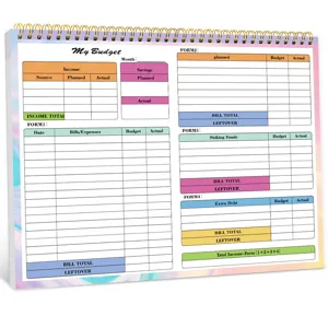 Financial Budget Planner Notebook Weekly Monthly Expense Tracker Spiral Journal PP Cover Office School Supplies