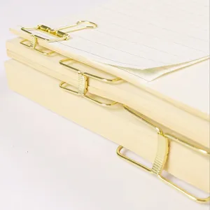 Small metal foldback clips gold binder clips cute office stationery paper clamps 12pcs