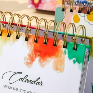 2027 English desk calendar detail view, creative desktop daily planner for office and home.
