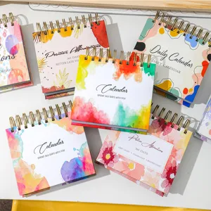 2027 English desk calendar inspirational daily planner 365 days cute watercolor desktop decor
