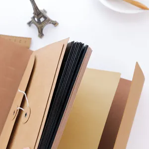 DIY retro kraft paper photo album handmade memory book with black pages for gifts