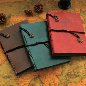Vintage PU Leather DIY Photo Album Self Adhesive Memory Book Compass Travel Scrapbook Large Picture Album For Wedding Gift