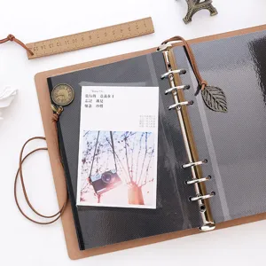 DIY vintage leather photo album self-adhesive scrapbook memory book main view display