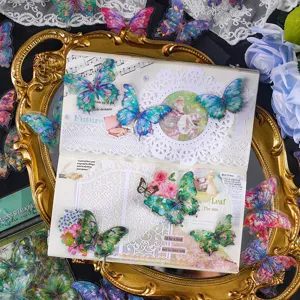 Gilded butterfly PET sticker pack waterproof gold stamping scrapbook journaling DIY supplies