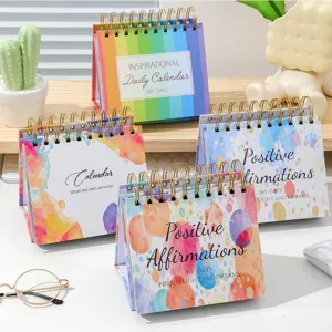 2027 English desk calendar inspirational daily planner spiral bound tabletop memo pad office decor