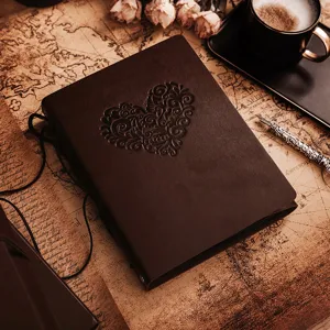 Vintage PU Leather DIY Photo Album Handmade Scrapbook Memory Book With Embossed Design For Photos Gifts