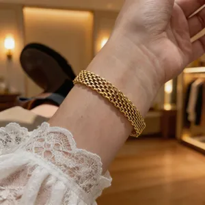 European and American trendy gold multi-strand textured chain bracelet for women fashion jewelry