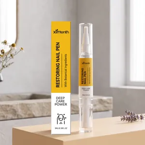 Detailed view of the nail care pen showing botanical ingredients and deep care formula for nails.