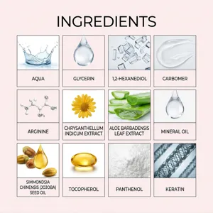 Detailed chart of natural nourishing ingredients for nail cuticle care and daily deep hydration.