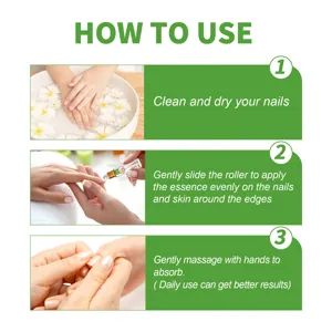 Instructiedetailweergave nagelverzorging roller essence met eenvoudige stapsgewijze handleiding.