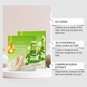 OCEAURA exfoliërend voetmasker 5 paar met natuurlijke plantenextracten voor huid.