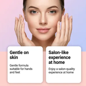 Cuticle care agent detail showcasing gentle formula for hands, feet, and smooth nail care.