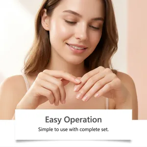 Close-up detail shot of well-manicured hands showing smooth and healthy nails after care.