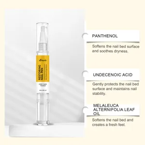 Detail view of XIMONTH nail care pen with brush applicator and panthenol for dry nails.