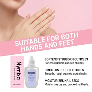 Detailed shot of cuticle remover cream for hands and feet, softening and moisturizing nails.